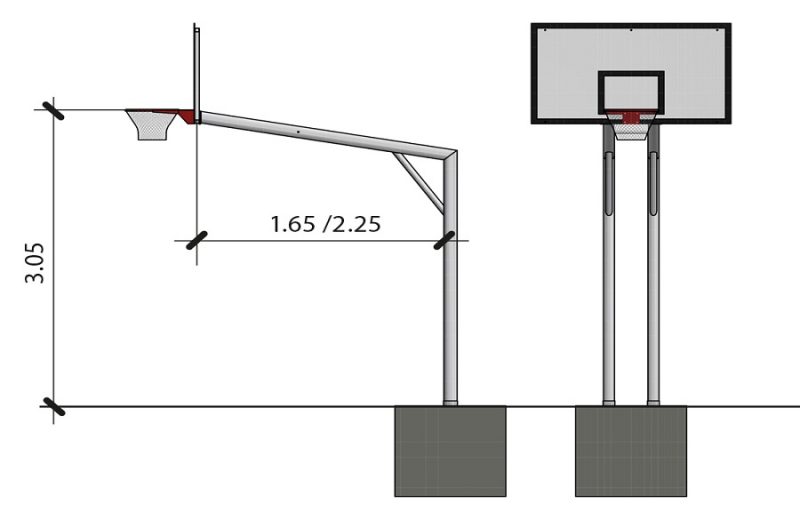 Vindico | Basketballanlage - eckige Ausführung